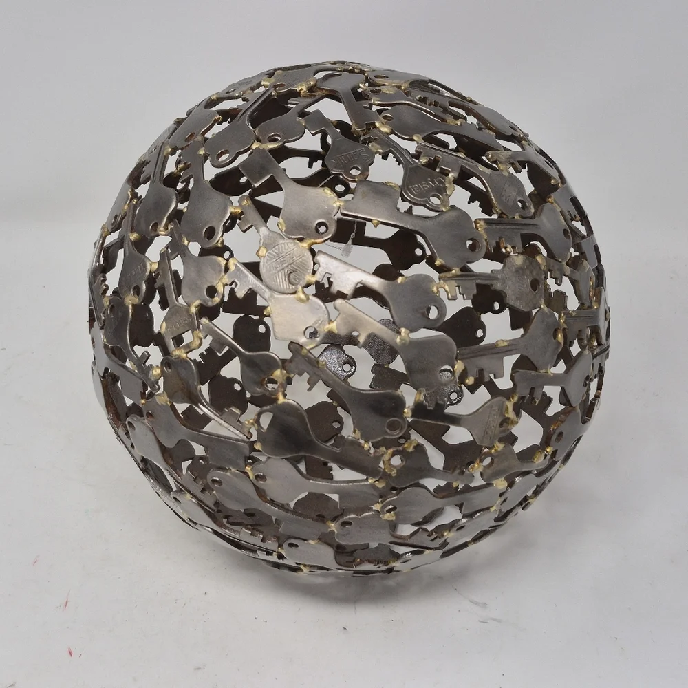 Metal Key Sphere Sculpture - Picture 2 of 4